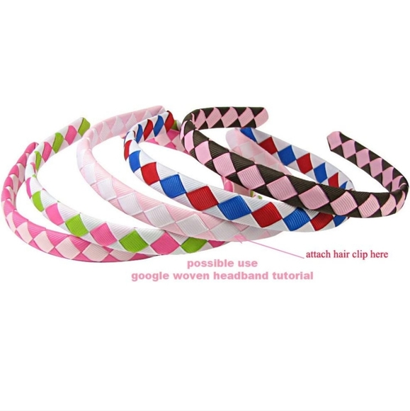 1/2" inch 12mm white plastic headbands Pack of 6 No Teeth Girls/Teen - Picture 2 of 4